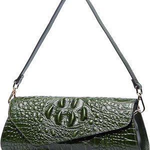 PIFUREN Womens Classic Evening Crocodile Skin Embossed Leather Party Clutch M111
